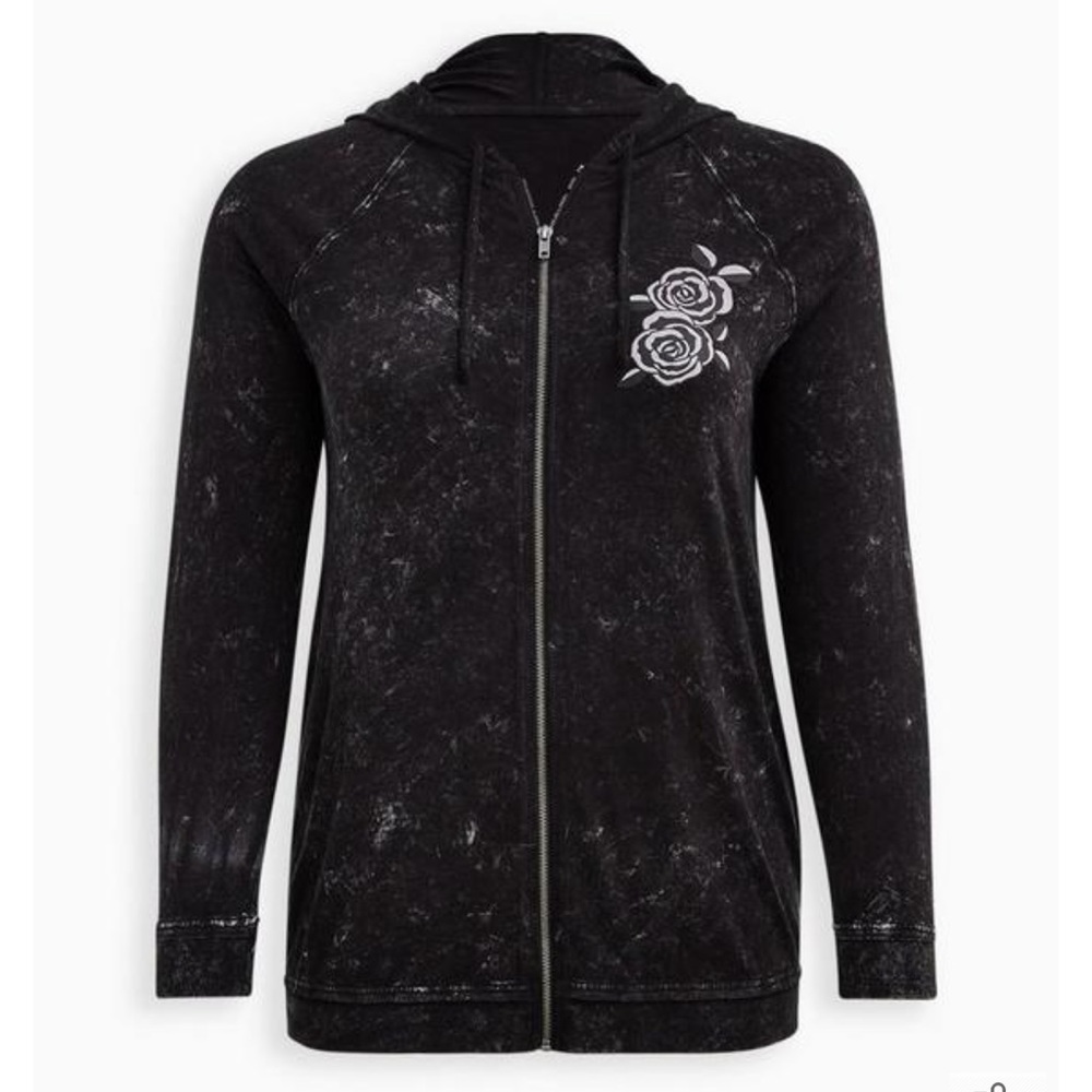 Torrid Lovesick Black Zip Hoodie Size 6